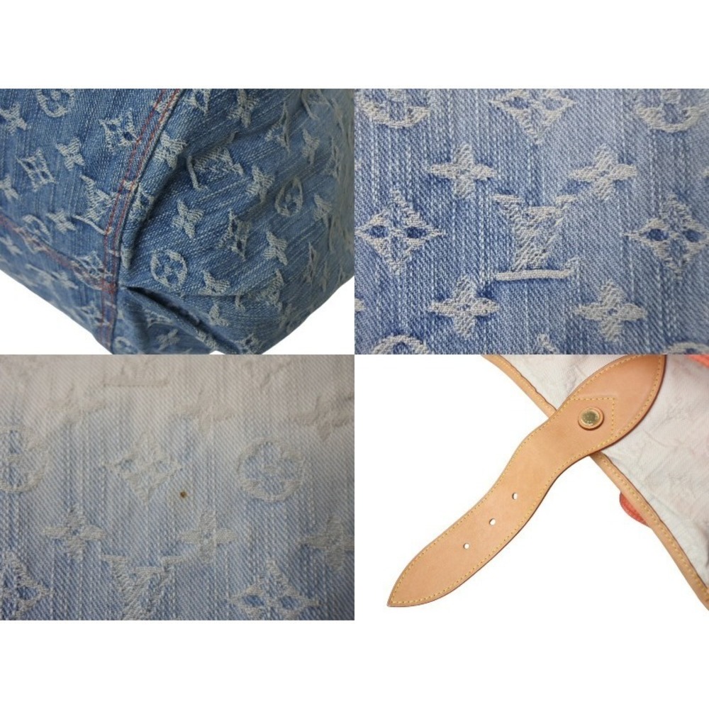 Louis Vuitton Blue Monogram Denim White Tote Sunbeam Bag - Picture 7 of 9